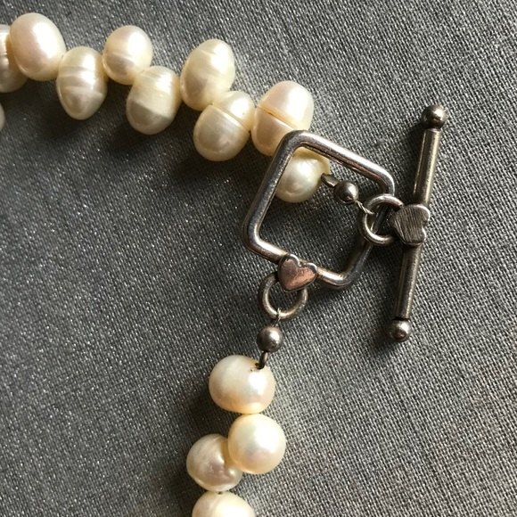 Vintage Handmade Briolette Pearls 9 mm Green CZ Sterling Clasp Necklace 16.5 In - Picture 7 of 8